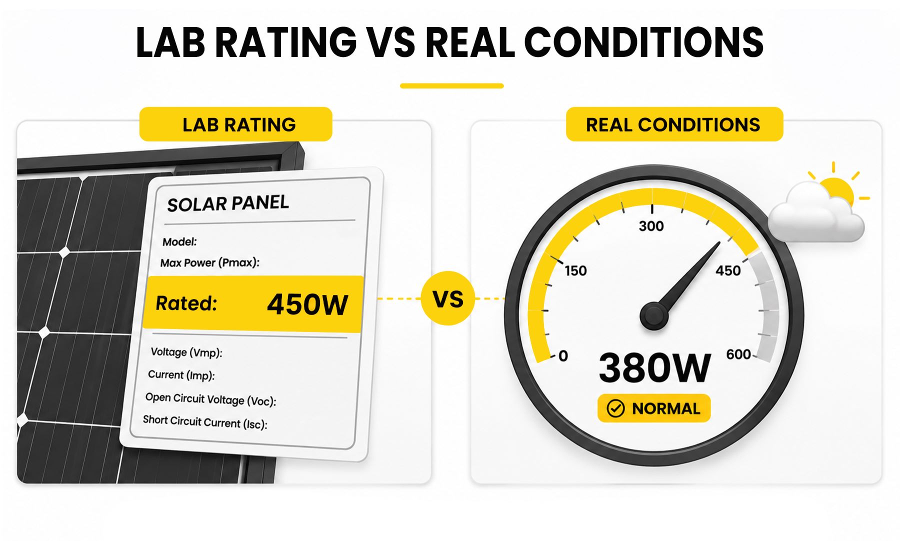 lab vs real conditions